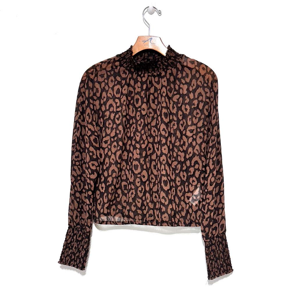Dynamite Chiffon Mock Neckline Longsleeves Blouse Size XS